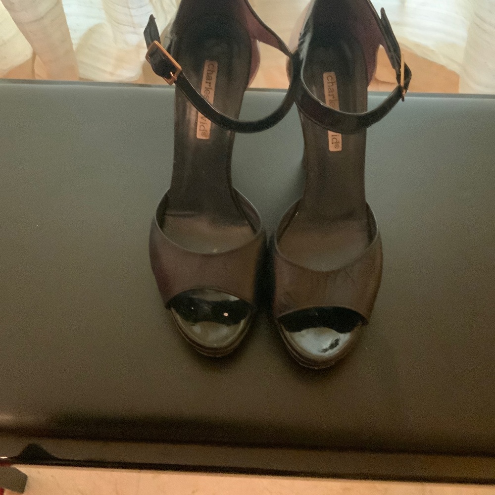 Mary Janes tri color open toed shoes